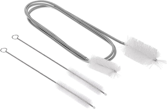 ya 26 10.21 baidi Flexible Drain Brush, 1 Set Double Elastic Ended Nylon Straw Cleaner, White