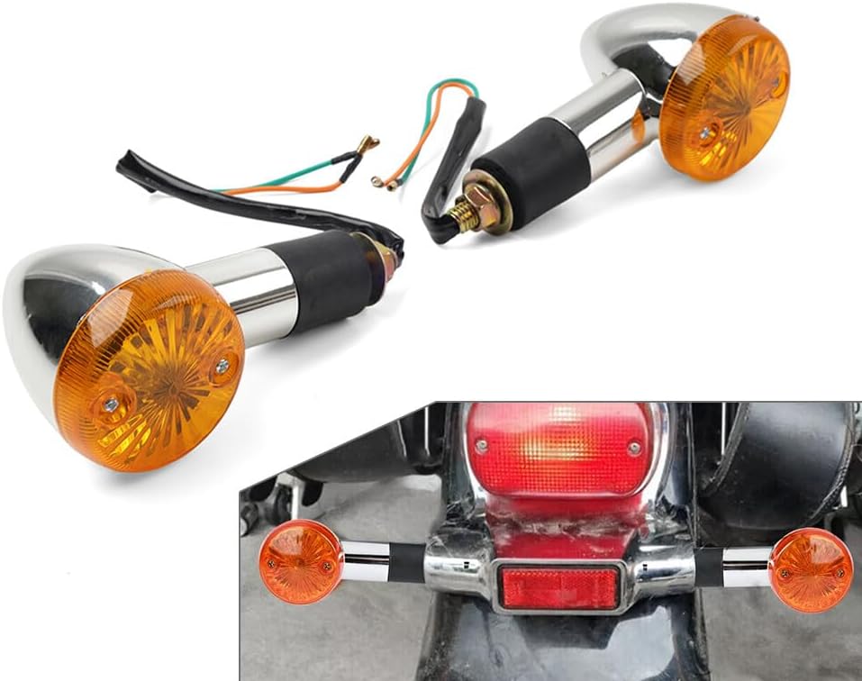 ya 10 9.16 zhengce 2x Amber Turn Signal Lights 10mm for Suzuki Boulevard C109R C50 C90 S 40