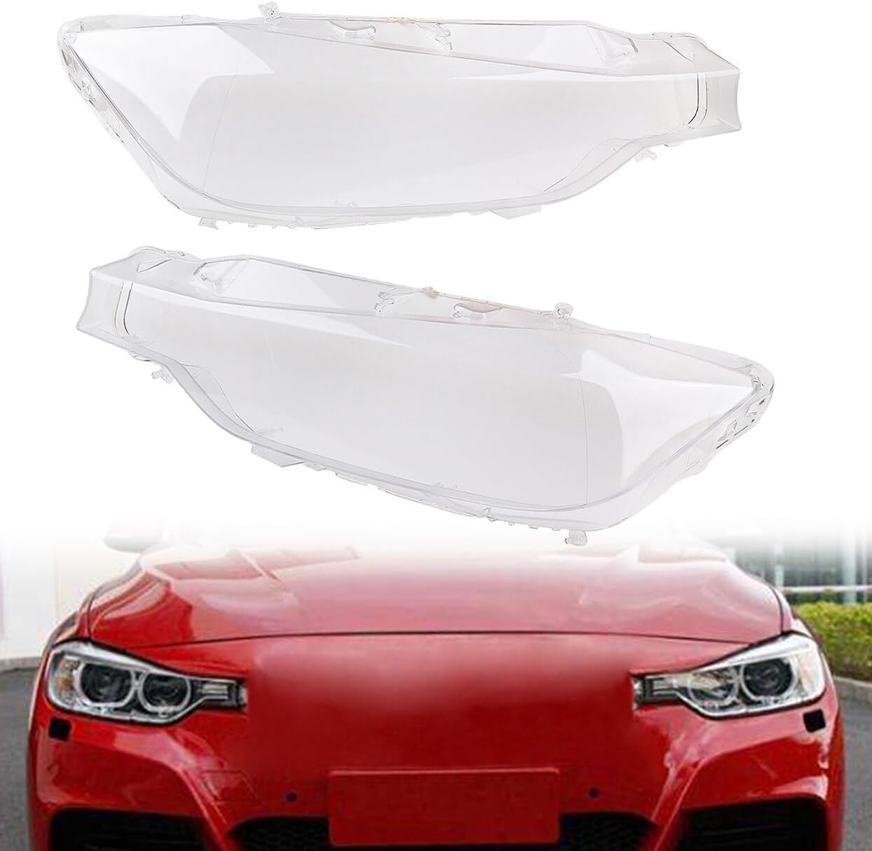 ya 4 8.10 One pair of headlight lens covers transparent for BMW F30 2013-2015 Transparent headlight cover 