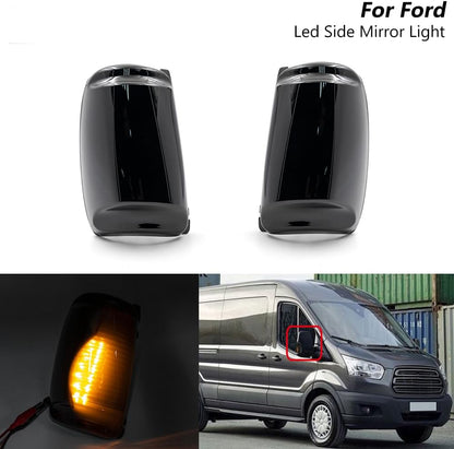 ya 4 8.10 2 Pieces Smoked LED Side Mirror Turn Signal Lights for 2015 - for Ford Transit 150 250 350 HD 
