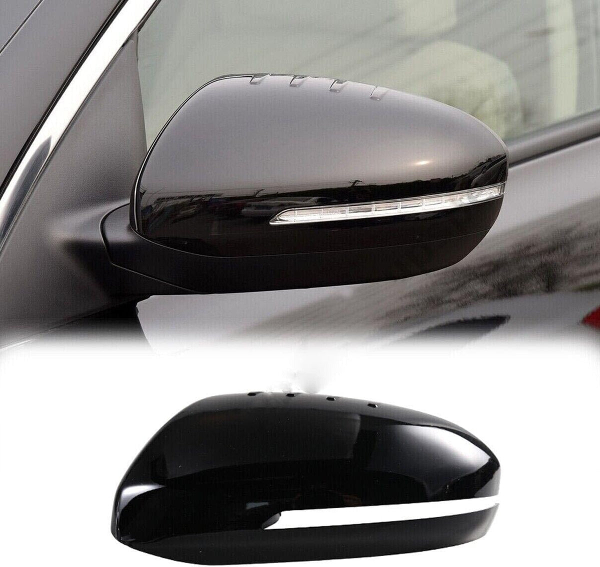 ya 4 8.10 Fit for Kia Optima 2011-2015 Black Exterior Rear View Side Door Mirror Cap Cover