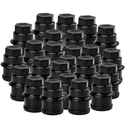 ya 10 9.16 baidi 24PCS New Wheel Lug Nut Cap Black Plastic Fits for Chevrolet for GMC for Cadillac Truck