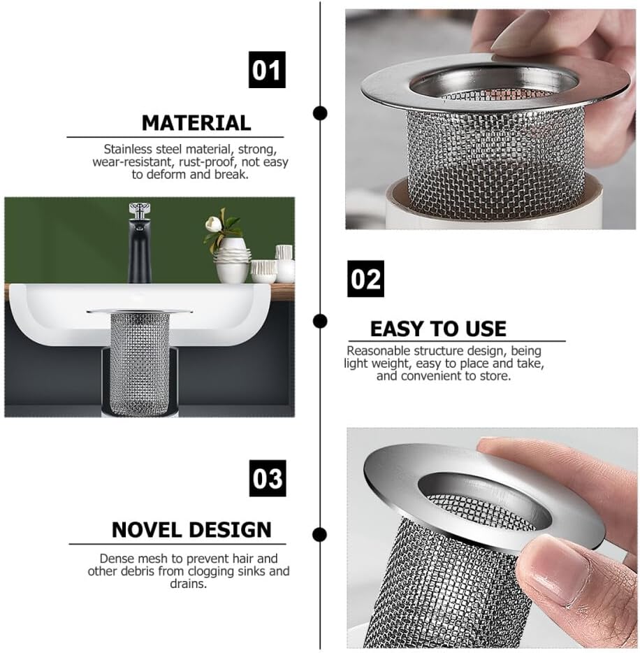 ya 14 9.20 baidi 1PC Sink Mesh Strainer B Stainless Sink Filter Debris Drain Stopper Filter-1