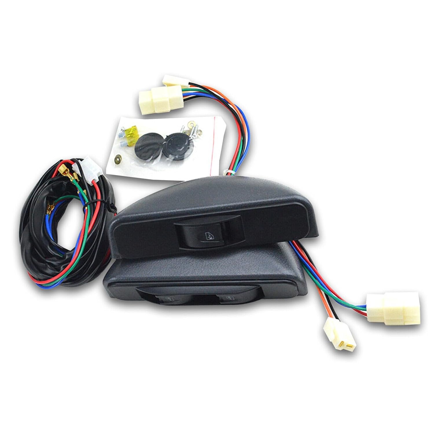 ya 4 8.8 New Universal 3 Rocker Switch Kit Door Lock Power Window for Front 2 Doors 12V