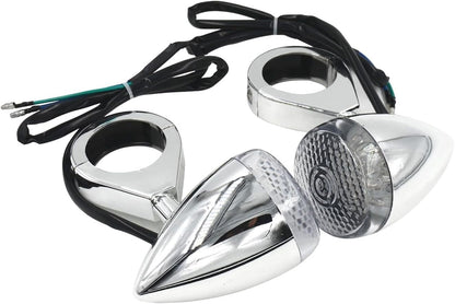 ya 13 9.15 baidi Chrome Motorcycle LED Turn Signal Light 39mm Front Rear Fork Clamp for Harley