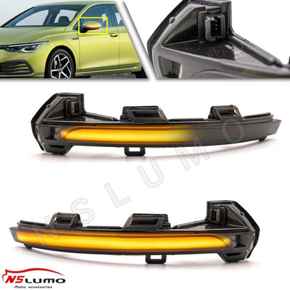 ya 4 8.10 Sequential LED Turn Signal Side Mirror Lights for 2020 - for VW for Golf 8 MkVIII for VW ID.3