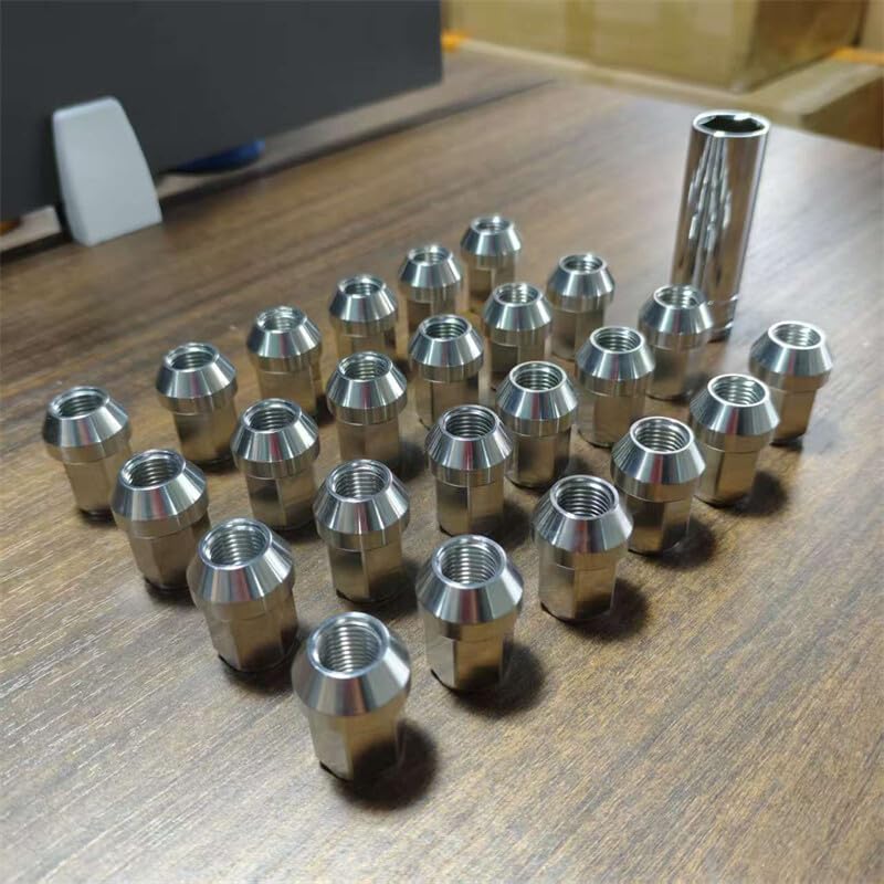 ya 10 9.16 baidi 24pcs M12*1.5 Stainless Steel Wheel Nuts Lug Nuts Hex 19mm Length 35mm