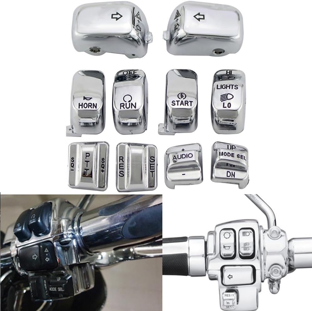 ya 4 8.24 baidi Handlebar switch housing protective cover and 10 button covers suitable for Harley Touring 1996-2013