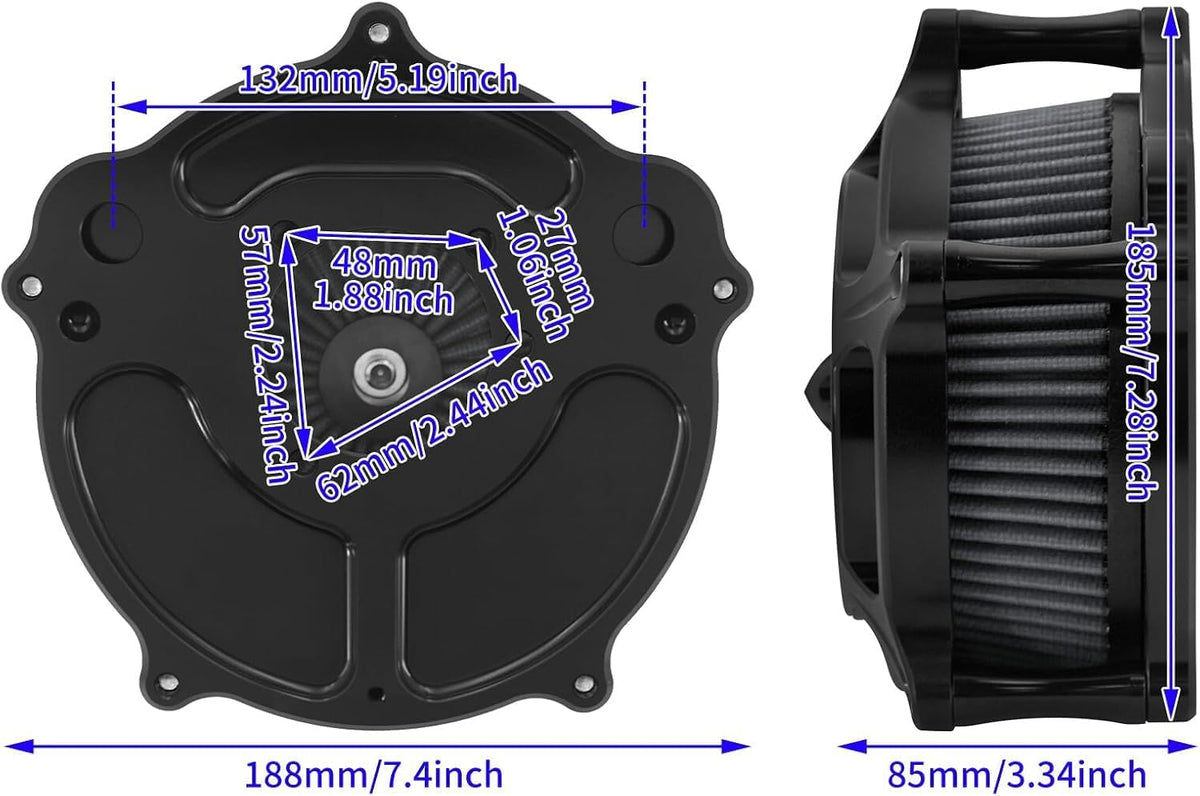 ya 15 10.19 zhengce Matte Black Turbine Air Filter Gray Intake for Harley Sportster 883 1200 0