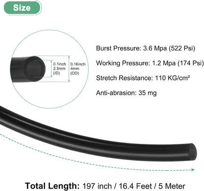 ya 14 9.20 baidi 5Meter Pneumatic Tubing Pipe 2.5x4mm PU Polyurethane Air Compressor Hose Black-1
