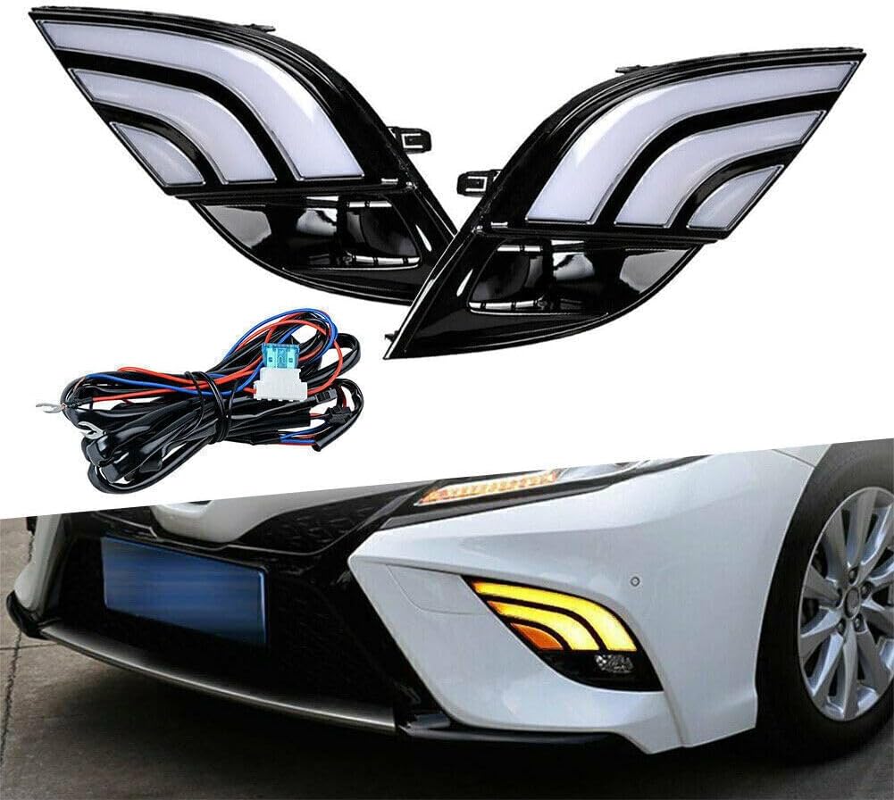ya 4 8.8 Daytime Running DRL Fog Lights w/Module Harness Fit 2018-20 for Toyota Camry SE XSE