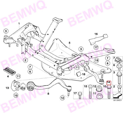 ya 5 8.10 Front lower rear control arm L/R kit for BMW E65 6 7 series 650i 745Li