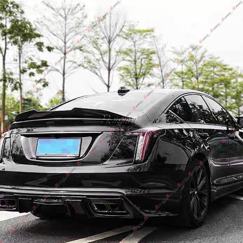 ya 6 8.24 baidi FOR 2020-25 for Cadillac CT5 PSM STYLE HIGHKICK DUCKBILL GLOSS BLACK TRUNK SPOILER