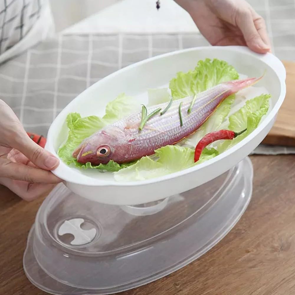 ya 14 9.20 baidi ing Tray with Lid er Plate Fish Microwavable Vegetable-1