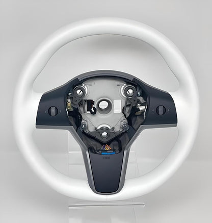 ya 5 8.10 White Steering Wheel for Tesla for Model 3 Y Driver W/Heated Leather 1490214-00-B