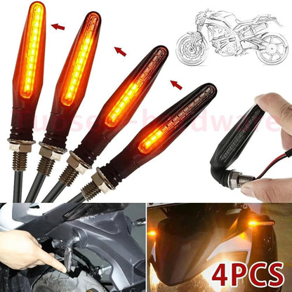 ya 4 8.24 baidi 4Pc Motorcycle Turn Signal Light Universal Indicators LED Daytime Running Lights