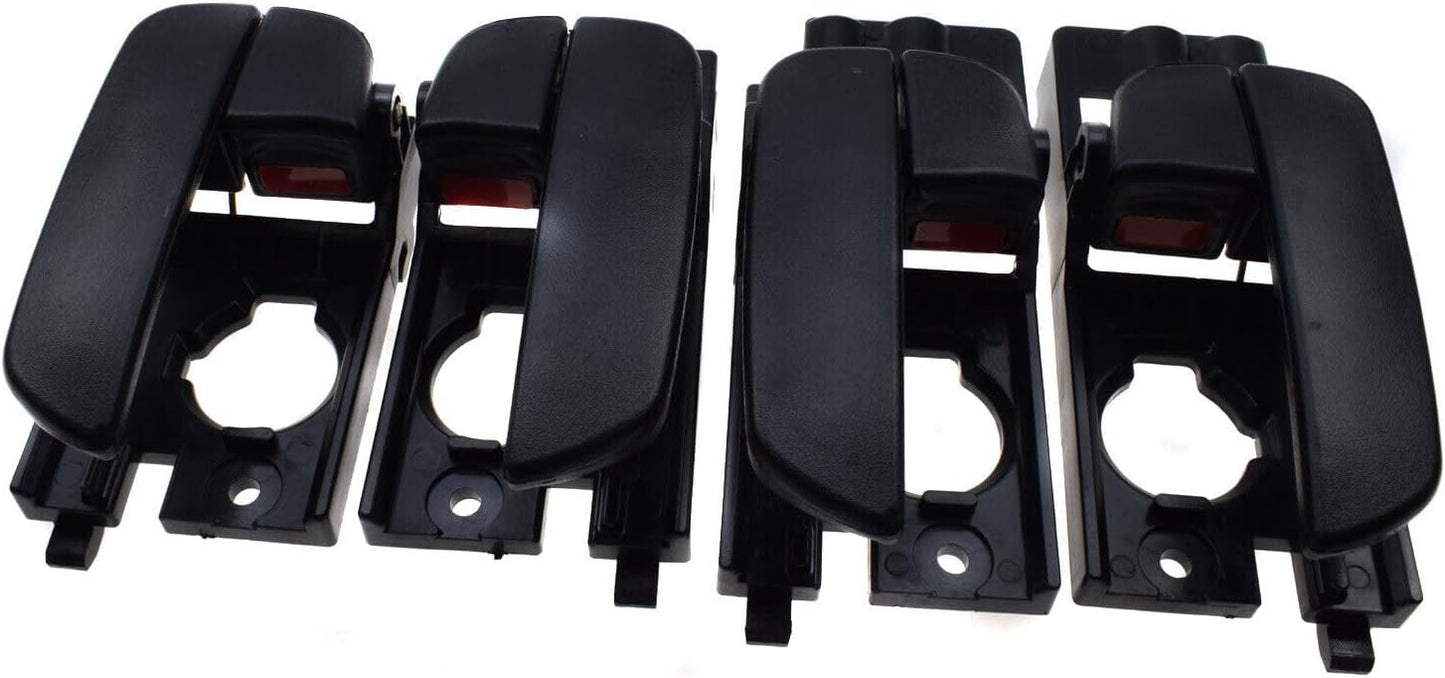 ya 4 8.8.2 Black Set 4pcs Front and Rear LH RH Interior Door Handles 2007-2011 for Hyundai Accent 