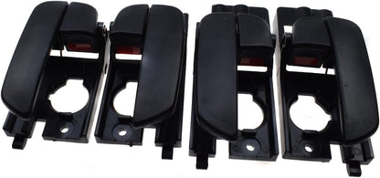 ya 4 8.8.2 Black Set 4pcs Front and Rear LH RH Interior Door Handles 2007-2011 for Hyundai Accent 