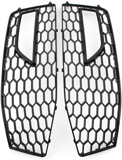 ya 9 10.24 Fit for Audi A4 B8.5 S4 RS4 2x Honeycomb Bumper Fog Light Grille Cover