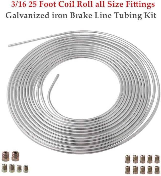 ya 10 9.16 baidi Automotive galvanized iron brake pipe 3/16 inch 25 foot coil roller joint kit