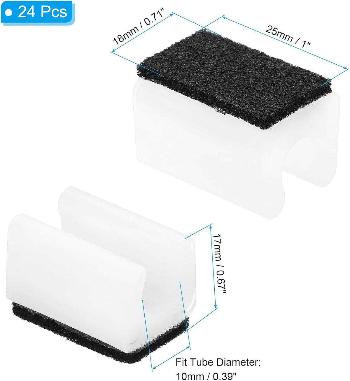 ya 26 10.21 baidi 24pcs U Chair Leg Caps, 14mm U Shaped Chair Leg Floor Protector Tangle, White