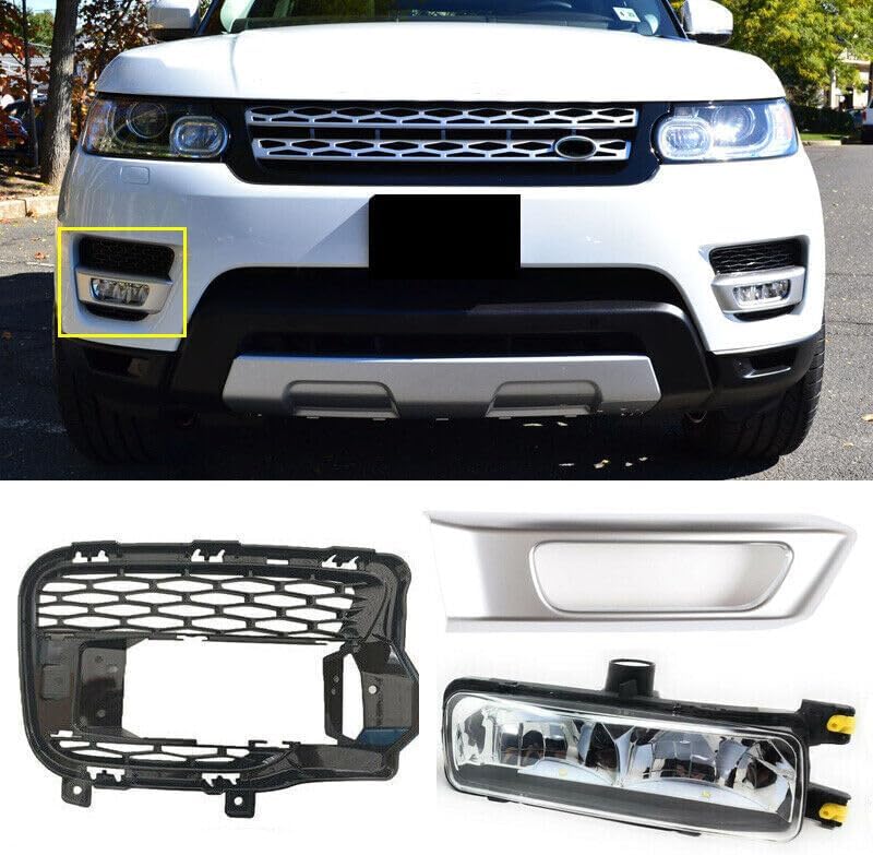 ya 4 8.14 Right Front Fog Lamp Mesh Grille Silver Trim Fits 2014-17 for Range Rover Sport