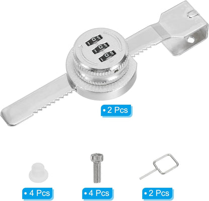 ya 26 10.21 baidi Keyless Cabinet Lock, 2Pcs Zinc Alloy 3 it Password Combination Lock, Silver