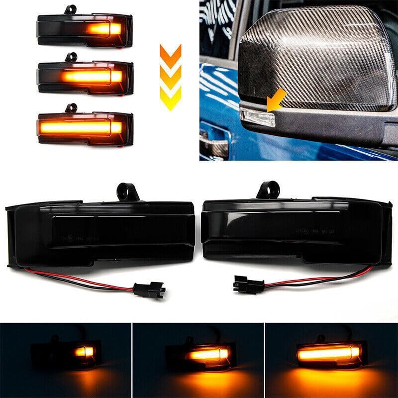 ya 4 8.10 2-piece set suitable for Ford F-150 Raptor 2015-2020 LED dynamic side mirror turn signal lights
