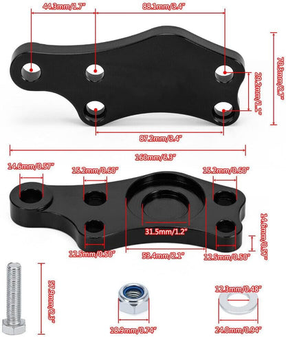 ya 10 9.16 baidi Black Steering Lock Adapters Lock Kit for Toyota Altezza Gita Turn Angle Adapter