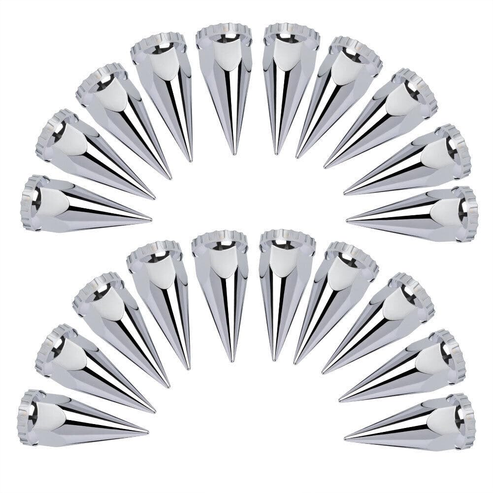 ya 5 8.10 20-Pack of Lug Nuts with Chrome Threaded Nails ABS Plastic Suitable for semi-Trucks 33mm.
