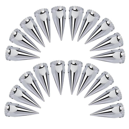 ya 5 8.10 20-Pack of Lug Nuts with Chrome Threaded Nails ABS Plastic Suitable for semi-Trucks 33mm.
