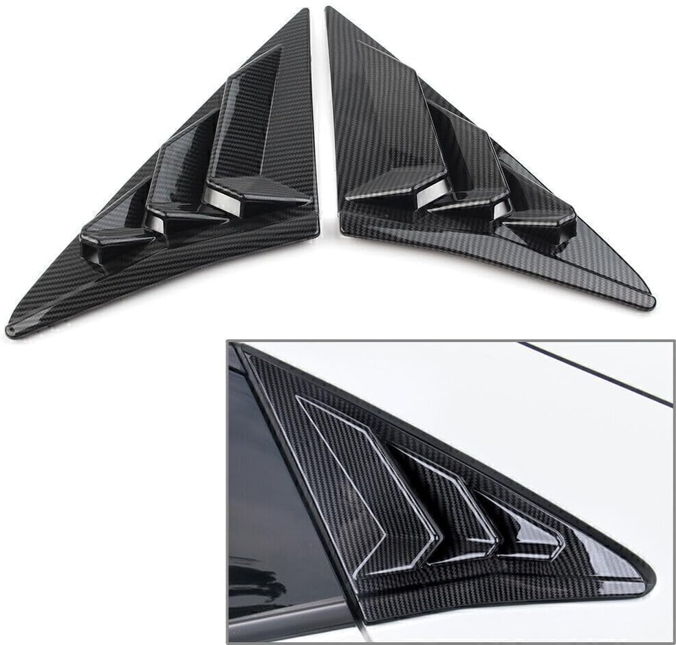 ya 4 8.14 Carbon Fiber Window Louver Rear Side Vent Cover for Honda for Civic Hatchback 16-21