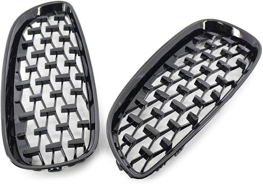 ya 4 8.14 for BMW E89 Z4 2009-2016 2x Gloss Black Diamond Meteor Style Front Grille Grill