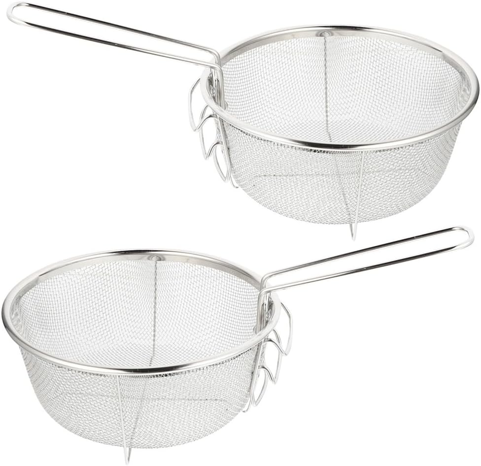 ya 14 9.20 baidi 2 Pcs Frying Basket Filter Stainless Steel Holder Metal Food Strainer-1