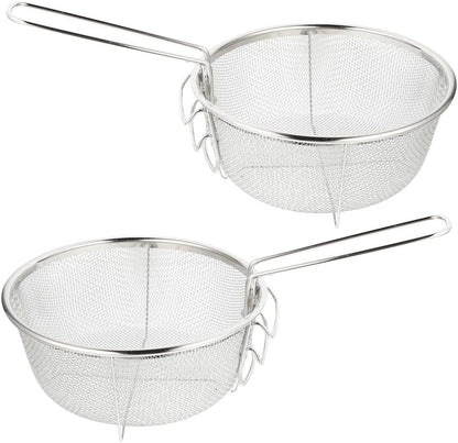 ya 14 9.20 baidi 2 Pcs Frying Basket Filter Stainless Steel Holder Metal Food Strainer-1