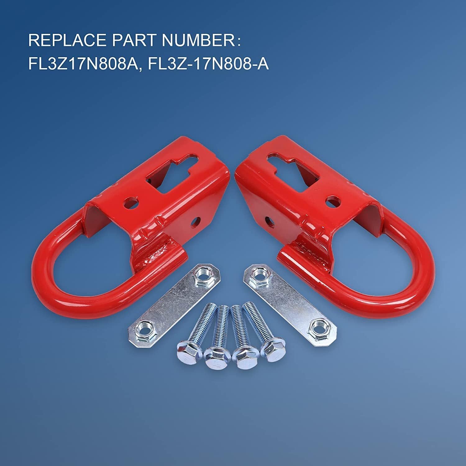 ya 5 8.24 baidi 2-Pack Red Towing Hook FL3Z17N808A with Hardware Front for 2009-2019 for Ford F-150