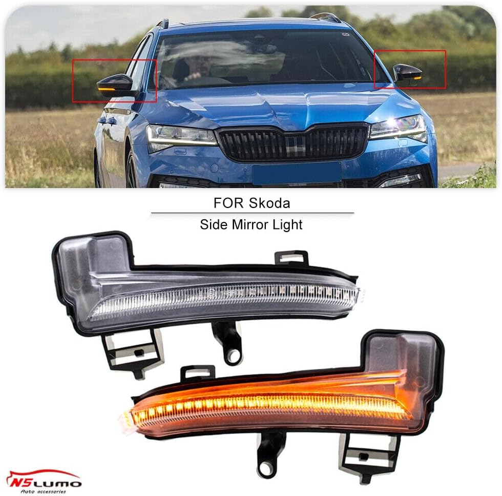 ya 7 8.24 baidi Dynamic LED Mirror Turn Signal Amber Lights for 2015-2023 for Skoda Superb III 