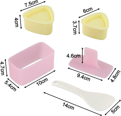 ya 14 9.20 baidi 3 Pack Onigiri Moulds Sushi Maker Kit Triangle Rice Ball Musubi Maker Press-1