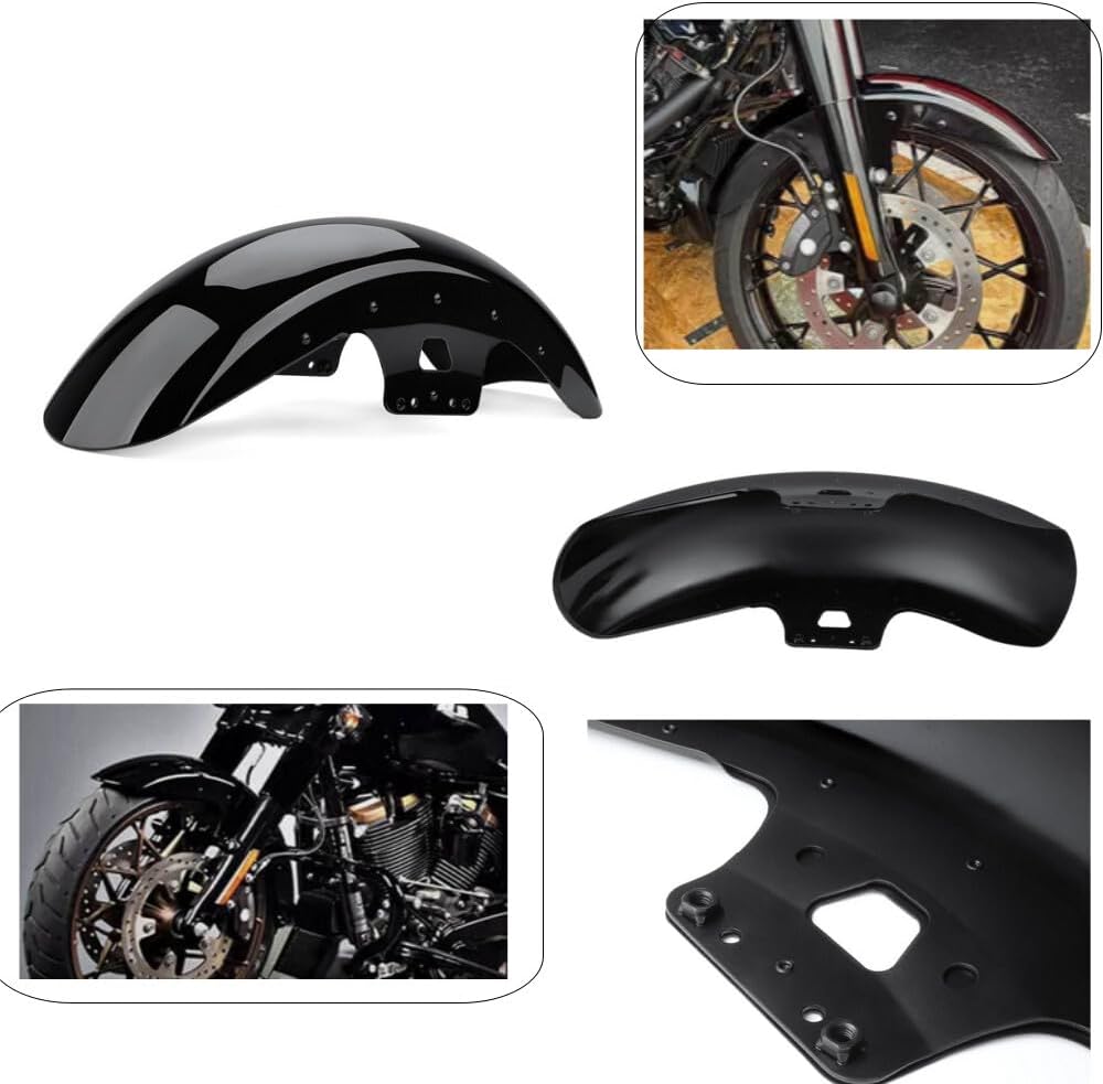 ya 23 10.7 baidi 19'' Vivid Black Front Fender for Harley Touring Street Glide Road King 2014-'23a