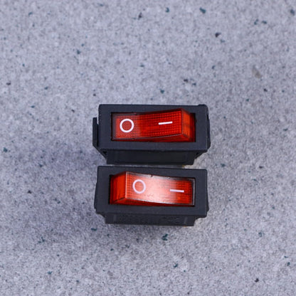 ya 23 10.7 baidi 2 PCS 220V 6A 3 Car Rocker Red Light Push Buttons (Black)