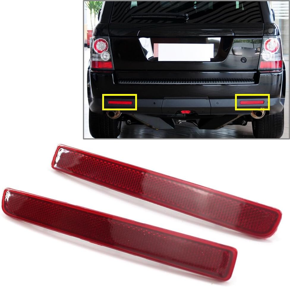 ya 4 8.10 1x Car Rear Bumper Reflector Red Lens Warning Strip for Land Rover Discovery 3 4