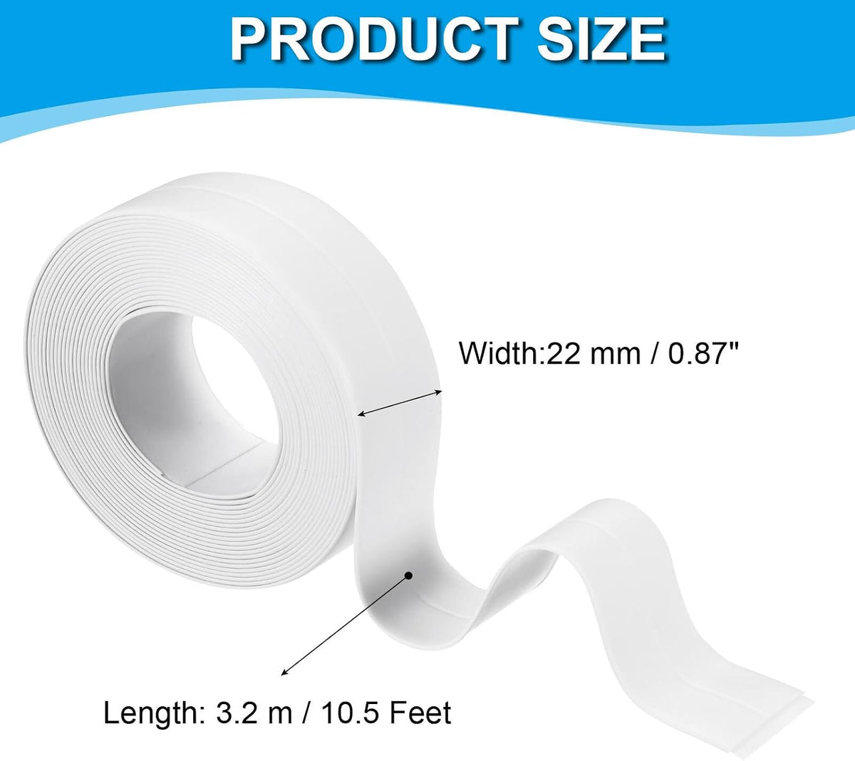 ya 14 9.20 baidi Caulk Tape 0.9 x 10.5 Ft, Self Adhesive Sealing Tape Waterproof White-1