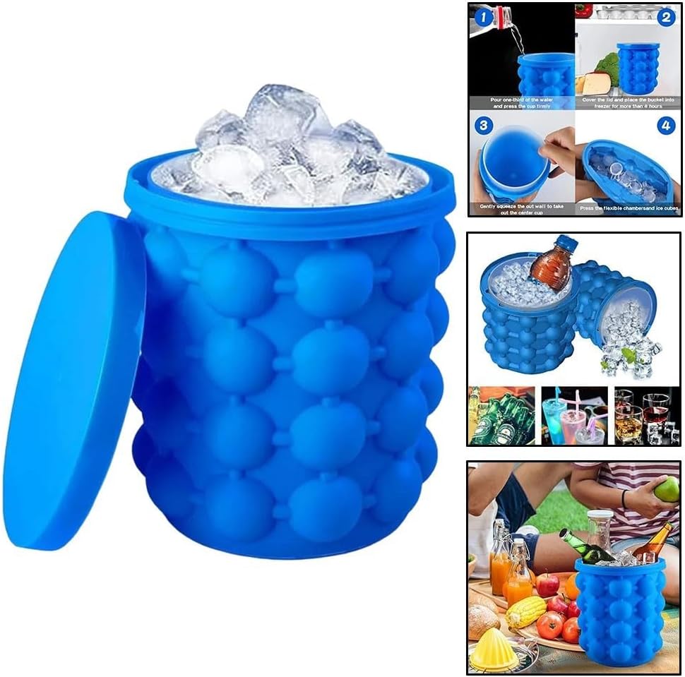 ya 14 9.20 baidi Space Saving Silicone Ice Bucket for Whiskey zing and Beer Cooling-1