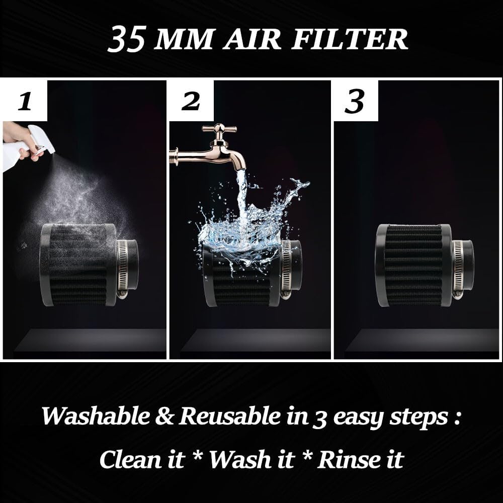 ya 13 9.15 baidi Black 35mm Car Air Filter Universal Cold Air Intake Filter High Flow Breather