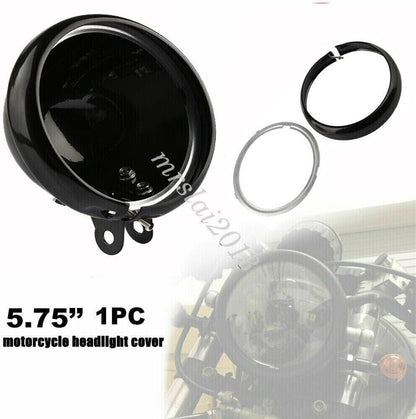 ya 6 8.24 baidi Motorcycle Headlight Headlamp Bucket Housing Bottom Mount 5-3/4 Inch Black