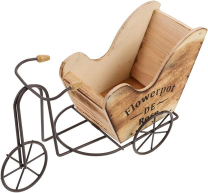 ya 26 10.21 baidi Wooden Candy Holder Bike Plant Stand Vintage Flower Pot Flower Cart Flower Pot