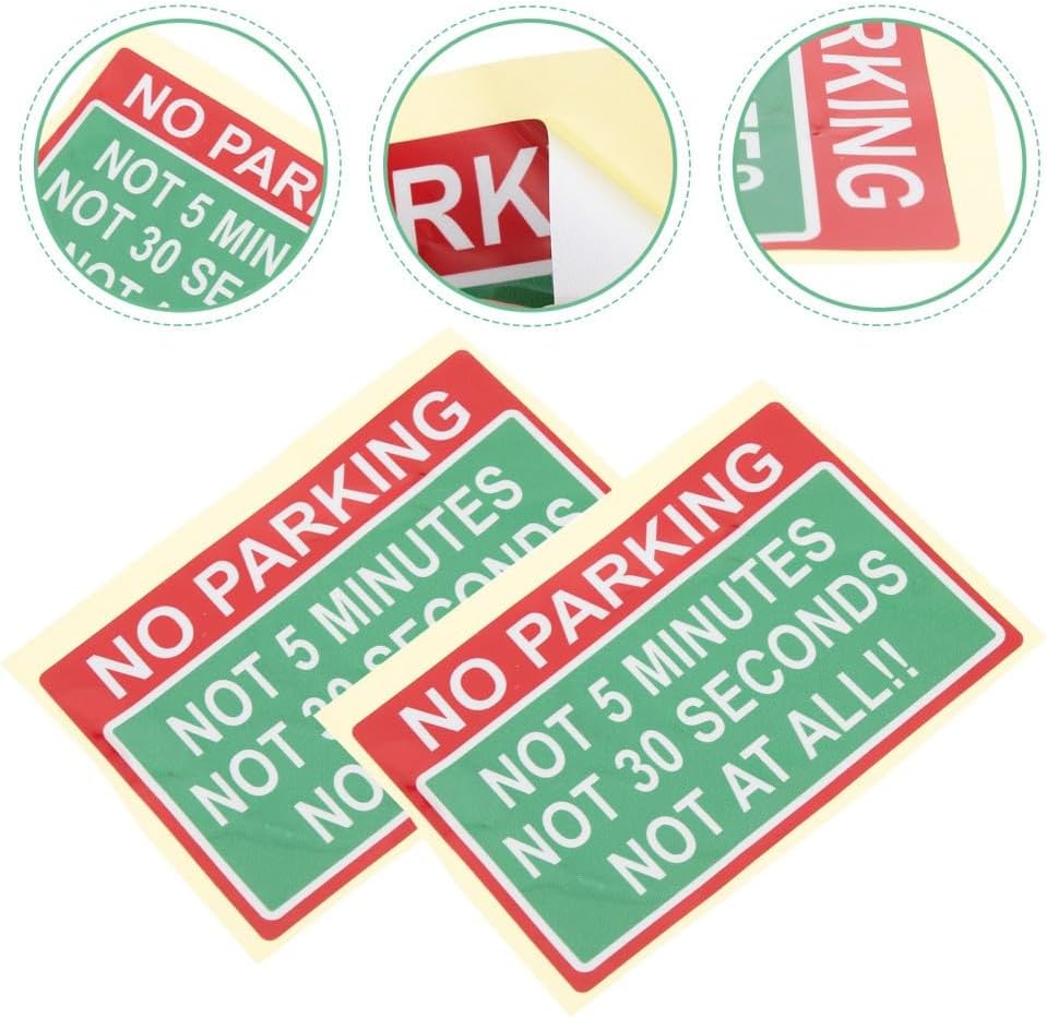 ya 5 8.24 baidi 2 Pcs Safety Warning Products Automotive Stickers No Parking Signboard Decals
