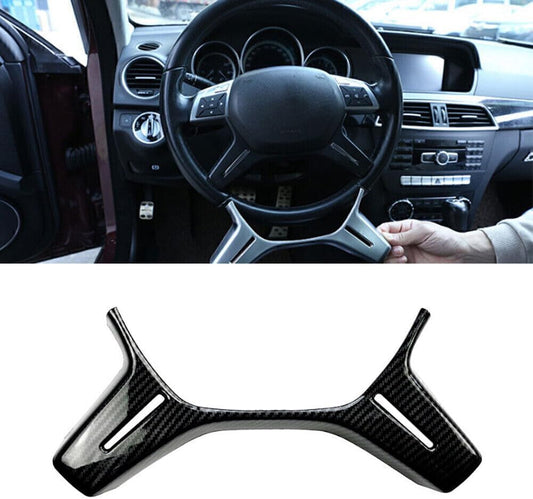 ya 4 8.8.2 Carbon fiber Look Steering Wheel Moulding Cover Fit for for benz C E GLK M Class W204