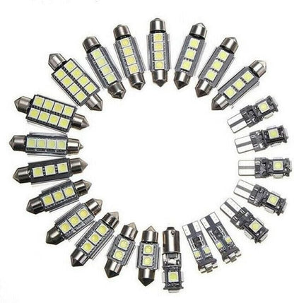 ya 4 8.14 23 Pack LED White Car Bulbs Interior Map Dome Trunk License Plate Light Kit @