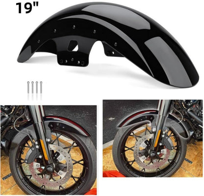 ya 23 10.7 baidi 19'' Vivid Black Front Fender for Harley Touring Street Glide Road King 2014-'23a